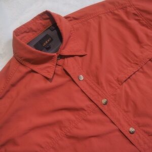 Oobē Sz S Men's Casual Orange Button Down Shirt